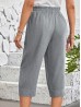 Linen Feeling Silk Cotton Capri Pants 